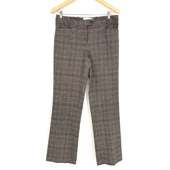 Calvin Klein Modern Fit Plaid Trousers Dress Pants Gray Size 4 - Picture 1 of 11